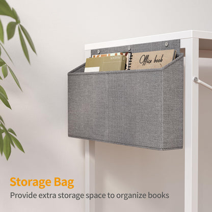 CubiCubi Eckschreibtisch Homeoffice mit Regal 120cm – Weiss