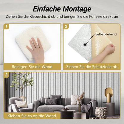 TONOR Akustikpaneele Selbstklebend 120x60cm, 4er-Pack Grau