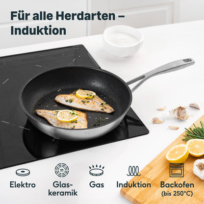 SILBERTHAL Bratpfanne Edelstahl beschichtet - 28 cm Induktion