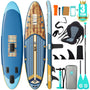 Niphean SUP Board 320 cm, aufblasbares Paddle Board mit Sitz, 200 kg – mit Paddel und Finnen