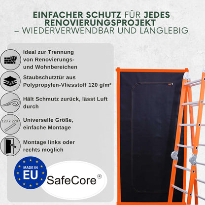SafeCore Staubschutztür mit Reissverschluss, 220x110 cm, 3er-Set