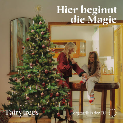 FairyTrees NORDMANNTANNE Weihnachtsbaum künstlich 220cm