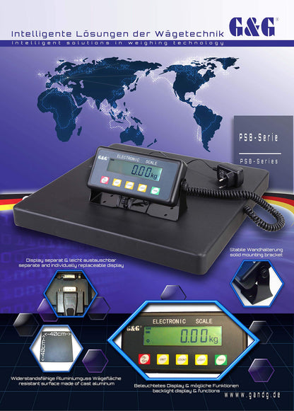 G&G PSB Paketwaage Plattformwaage - 40x40cm, 150 kg / 50 g