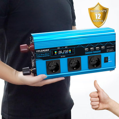 Wechselrichter 3000W Reiner Sinus Spannungswandler – 12V 230V