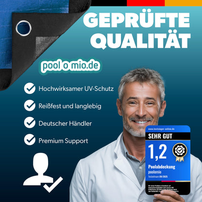 poolomio® Poolabdeckung Solar Winter rechteckig 600x300 cm