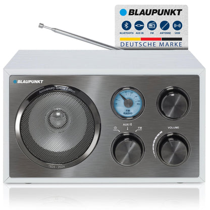 Blaupunkt RXN 180 Nostalgieradio Bluetooth - Weiss SG, weiß, im Retro-Design, zum Empfang von Radiosendern und kabellosem Musikstreaming.