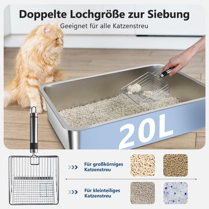 Edelstahl Katzentoilette XXL – Grosses & Auslaufsicheres Katzenklo