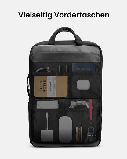 tomtoc 24L Business Laptop Rucksack für 15,6-16 Zoll - Schwarz