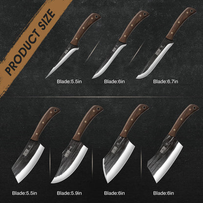 HOSHANHO Metzgermesser Set Handgeschmiedetes Messer – Mit Tasche