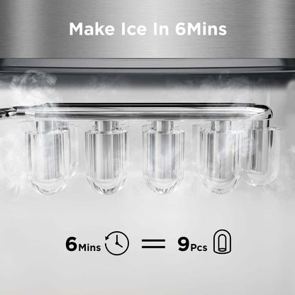 Silonn Eiswürfelmaschine – Klein, Selbstreinigend, 2 Eisgrössen