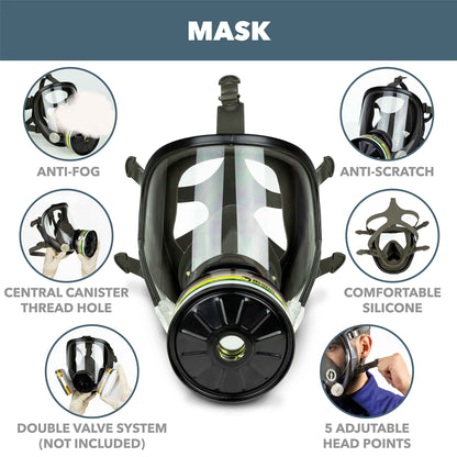 RHINO RH-7011B Vollgesichtsmaske wiederverwendbar ABEK2P3R