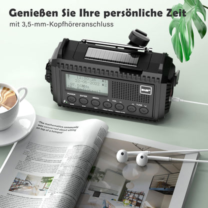 Mesqool Kurbelradio CR1009Pro DAB+ mit Solar und LED-Taschenlampe