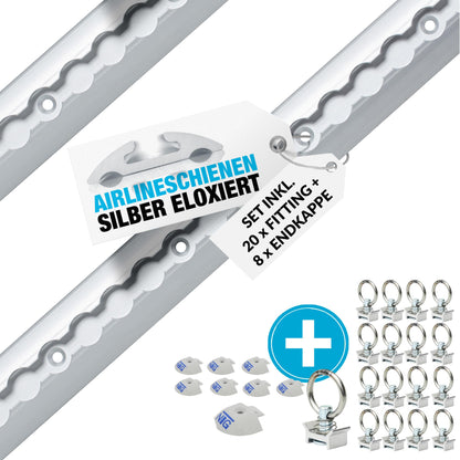 NTG Airlineschiene halbrund Ladungssicherung Set - 1975mm TÜV