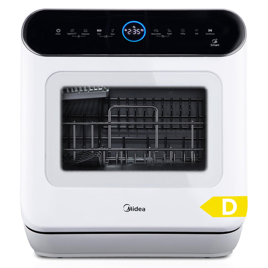 Midea Mini Tischgeschirrspüler 3 Gedecke - Mit/Ohne Wasseranschluss. Kompakt, weiß, reinigt 3 Gedecke. Mit/ohne Wasseranschluss.