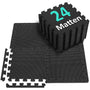 BEAUTYOVO Bodenschutzmatte Set, 24 EVA-Puzzlematten 31x31 cm, schwarz – Steckmatten mit Randstücken