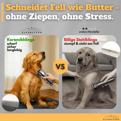 Alpenstern Hundeschermaschine – leiser Hundetrimmer mit 3h Akku