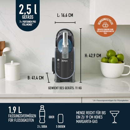 Ninja SLUSHi Maschine 1.9L Blau/Grau – Slush & Cocktails FS301EU