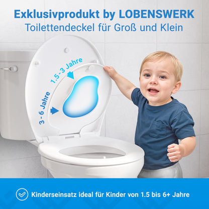LOBENSWERK Toilettendeckel mit Kindersitz Oval Antibakteriell