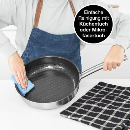 Moritz & Moritz Edelstahlpfanne 28 cm Induktion mit Wabenstruktur