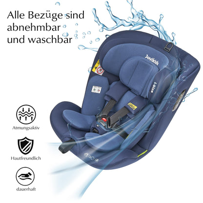Jovikids 360° Drehbar i-Size Reboarder ISOFIX Kindersitz - Blau