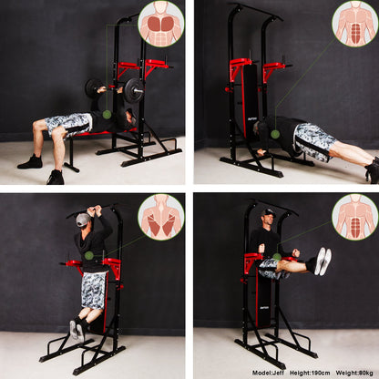 CCLIFE Power Tower Dip Station Klimmzugstange – Heim-Fitnessstudio