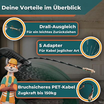 FAIRMO Einziehspirale 30 m, 4 mm PET Zugdraht für Leerrohre