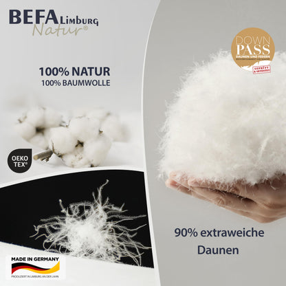 BEFA NATUR Daunendecke Ganzjahr 90% Daunen - 155x220 cm