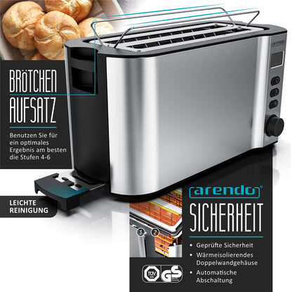Arendo Wasserkocher Toaster Eierkocher Set Edelstahl Silber