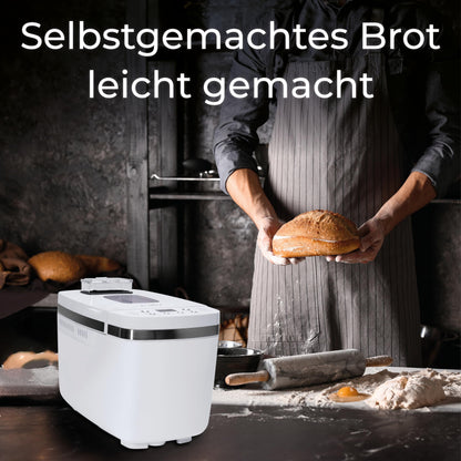 KLAMER Brotbackautomat für Brot & Teig, 14 Programme – Weiss