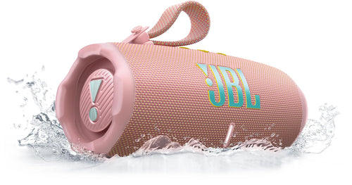 JBL Charge 6 Tragbarer Bluetooth-Lautsprecher, IP68, Pink mit abnehmbarem Tragegurt