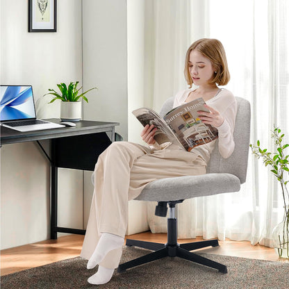 COLAMY Breiter Bürostuhl Armlos Hellgrau - Ergonomisch