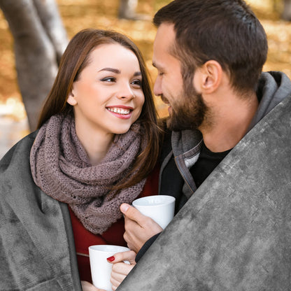 Bedding Aid Hundedecke Flauschig - 203x229cm Dunkelgrau/Hellgrau