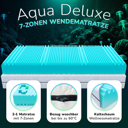 MSS e.K. Aqua Deluxe 7-Zonen Kaltschaummatratze - 140x190cm H2/H3