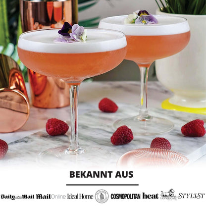 Vemacity Martinigläser 4er-Set, handgefertigte Cocktailgläser, 280 ml