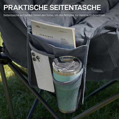 EVER ADVANCED Campingstuhl Faltsofa 2 Sitzer - Grau