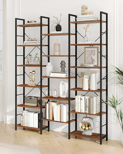 Hzuaneri Bücherregal 6 Etagen – Vintage Braun-Schwarz BC10101B