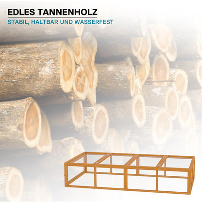 Wiltec XXL Freilaufgehege Holz Kaninchen Hasen - 180x90x48cm