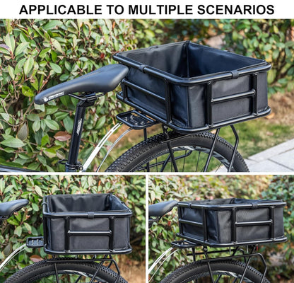CXWXC Fahrradkorb hinten mit Cargo-Netz und Liner bis 30 kg