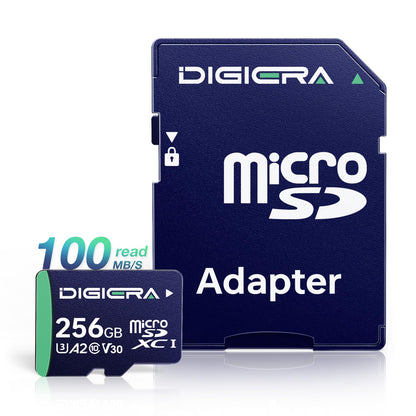 DIGIERA CT100 microSDXC Speicherkarte 256 GB UHS-I mit SD-Adapter im microSD-Format