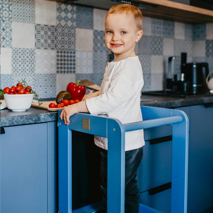 MEOWBABY Lernturm Montessori Kinder Tritthocker – Blau
