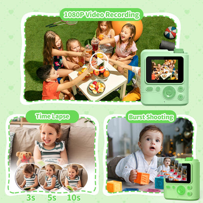 Gofunly Kinderkamera Sofortbildkamera 1080P HD mit 32 GB Karte
