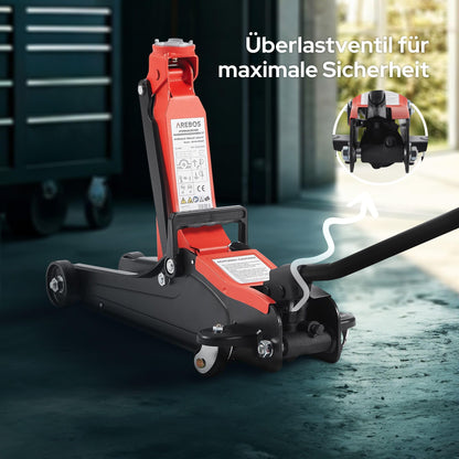 Arebos Hydraulischer Rangierwagenheber Flachheber – 2T PKW