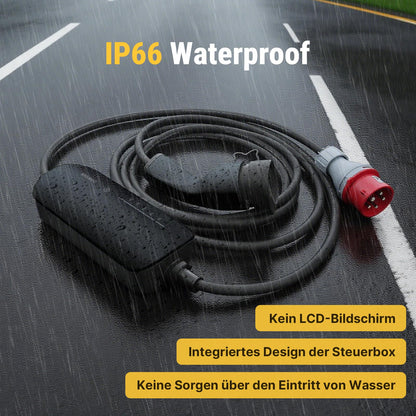 Morec Mobile Wallbox 11 kW Typ 2 Ladekabel mit CEE-Stecker, 6 m