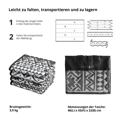 EVOCAMP Outdoor Teppich 250 x 400 cm, wetterfester Kunststoffteppich