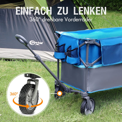 PORTAL Bollerwagen Faltbar Transportwagen – XXL 225L 120KG