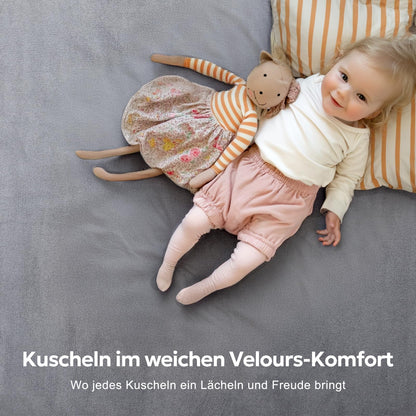 Mallify Spielmatte Baby 127x127 cm – Krabbelmatte mit Memory-Schaum