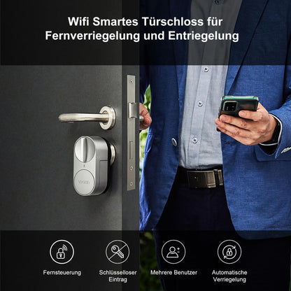 Lockin G30 Smartes Türschloss – WLAN, Keypad Pro & Fingerprint, Grau