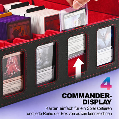UAONO Kartenaufbewahrungsbox mit Commander-Display, schwarz-rot