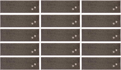 BEQHAUSE Stufenmatten rutschfest Set – 15 Stk. Braun 22x70cm