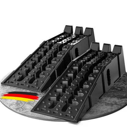 WERKTHOR Auffahrrampe PKW – 2er Set, max. 5t Tragkraft: Zwei robuste Keilrampen zum sicheren Auffahren von PKW für Wartung.